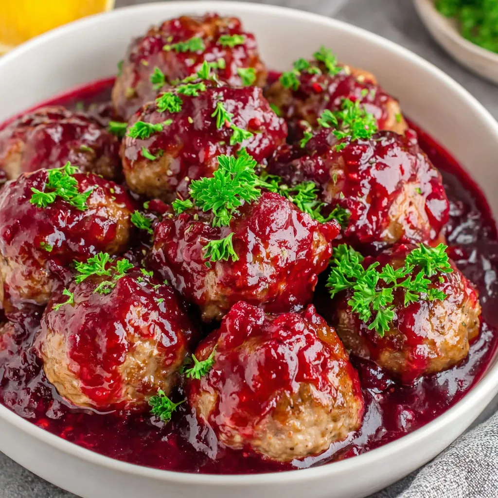 These easy cranberry meatballs make the perfect holiday appetizer, perfect for Christmas gatherings.